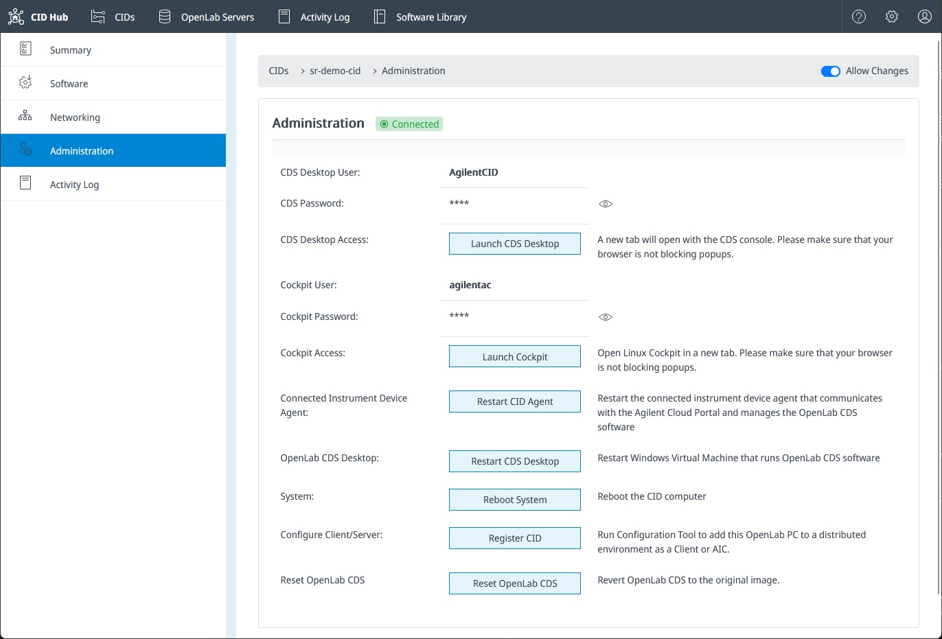 CID Administration Page