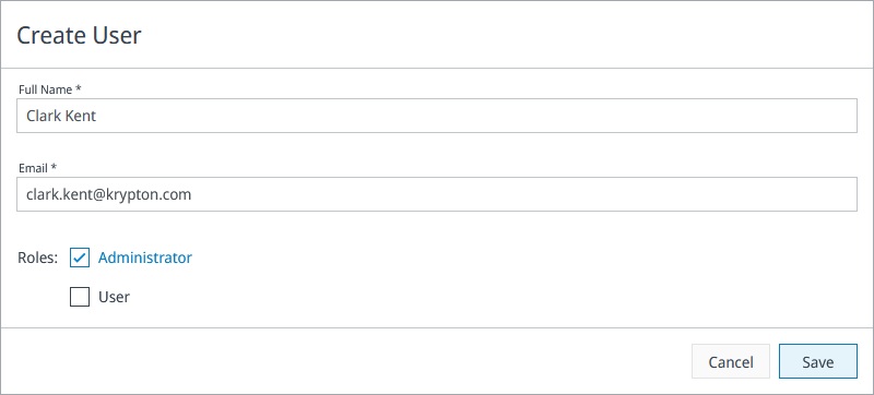 Create User Dialog